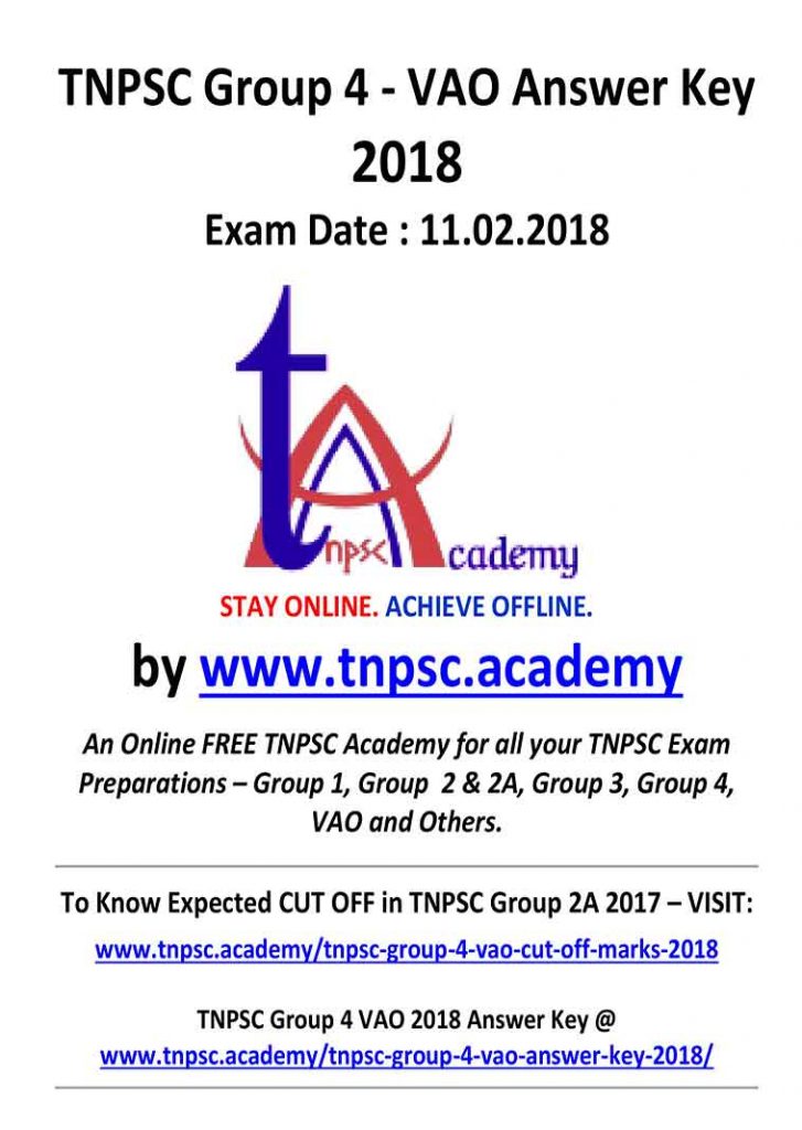 Group 4 VAO Answer Key 2018